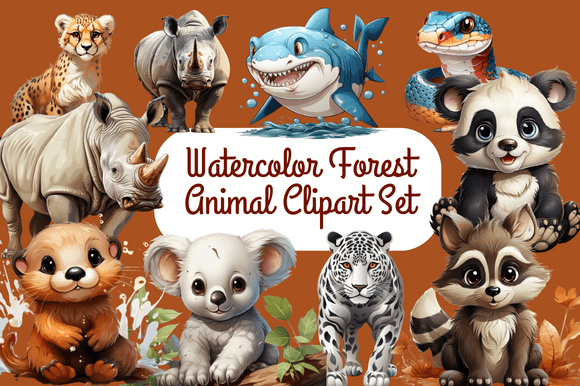 Download Watercolor Forest Animal Clipart Set - Forest animal clipart Collection