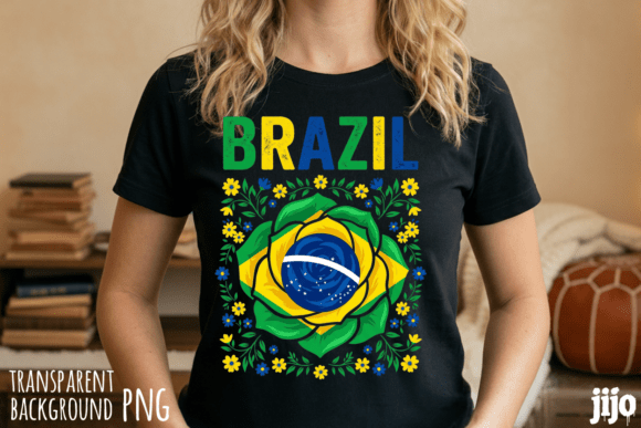 Download Brazil Flag Flower Green PNG - Premium Resources