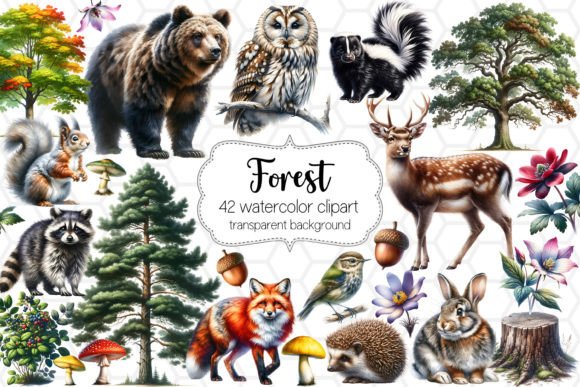 Download Forest Animal Cliparts - Woodland PNGs - Forest animal clipart Collection