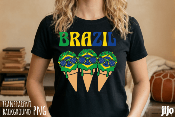 Download Brazil Icecream Flag Patriotic PNG - Premium Bundle
