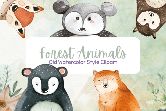 Download Vintage Watercolor Forest Animal Clipart - Forest animal clipart Collection