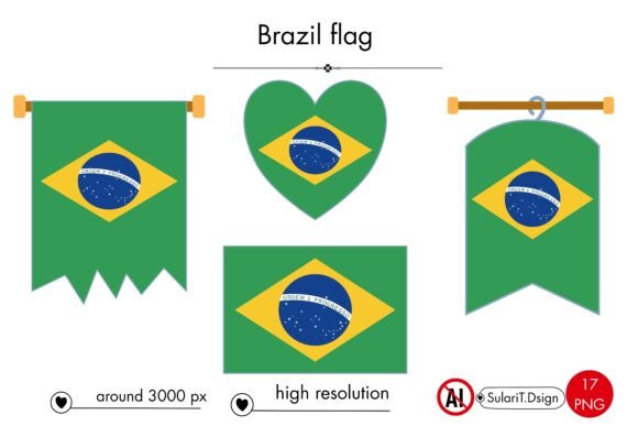 Download Brazil Flag PNG Clip Art Set (17 Png) - Brazil flag png Collection