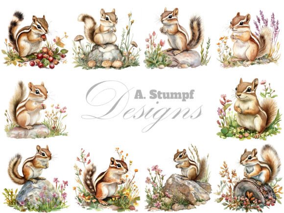 Download Chipmunk Cute Forest Animal Clipart Set - Forest animal clipart Collection