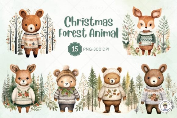 Download Christmas Forest Animal Clipart - Forest animal clipart Collection