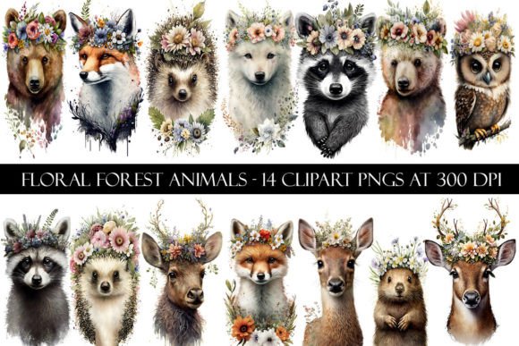 Download Floral Forest Animal Clipart - Forest animal clipart Collection